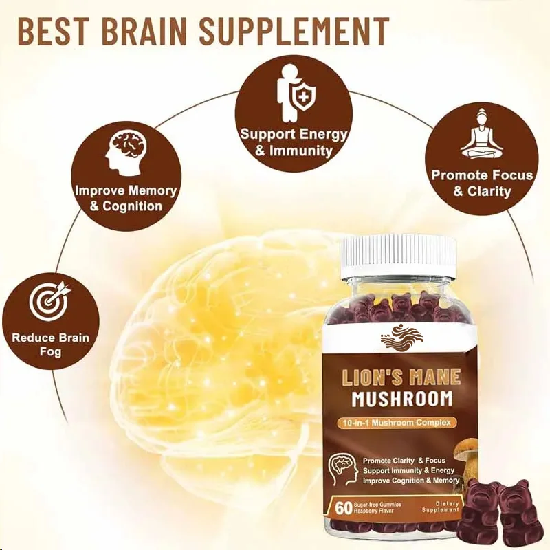 10 Organic Mushroom Compounds 3300mg - Lion Mane Contains Mushroom, Lingzhi, Turkey Tail, Chaga To Support Immunity