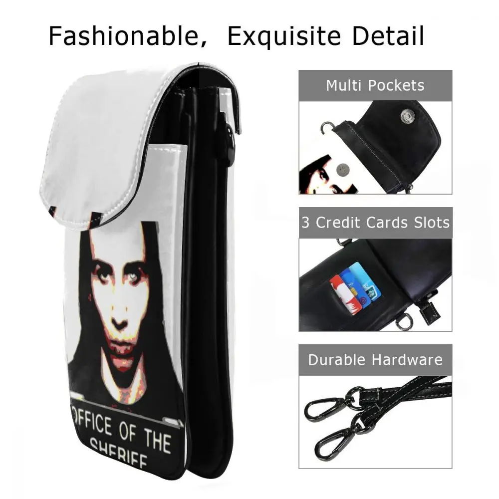 Marilyn Manson Shoulder Bag Marilyn Manson Mugshot Leather Bag Womens High quality Women Bags Street Multifunctional Purse