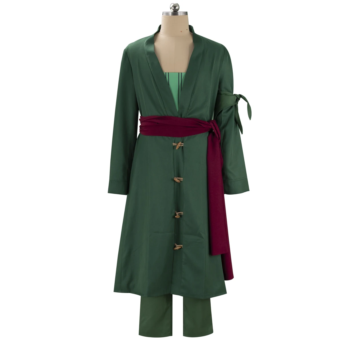 HOLRAN Roronoa Zoro Cosplay Costume Green Robe Pants Belt Full Set Men Anime Halloween Party Carnival Cos Outfit