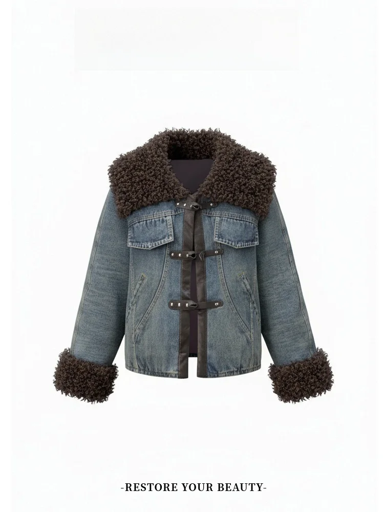 

Новая женская утепленная зимняя куртка 2026 года с длинными рукавами, на флисовой подкладке, повседневная, на одной пуговице, кардиган-топ