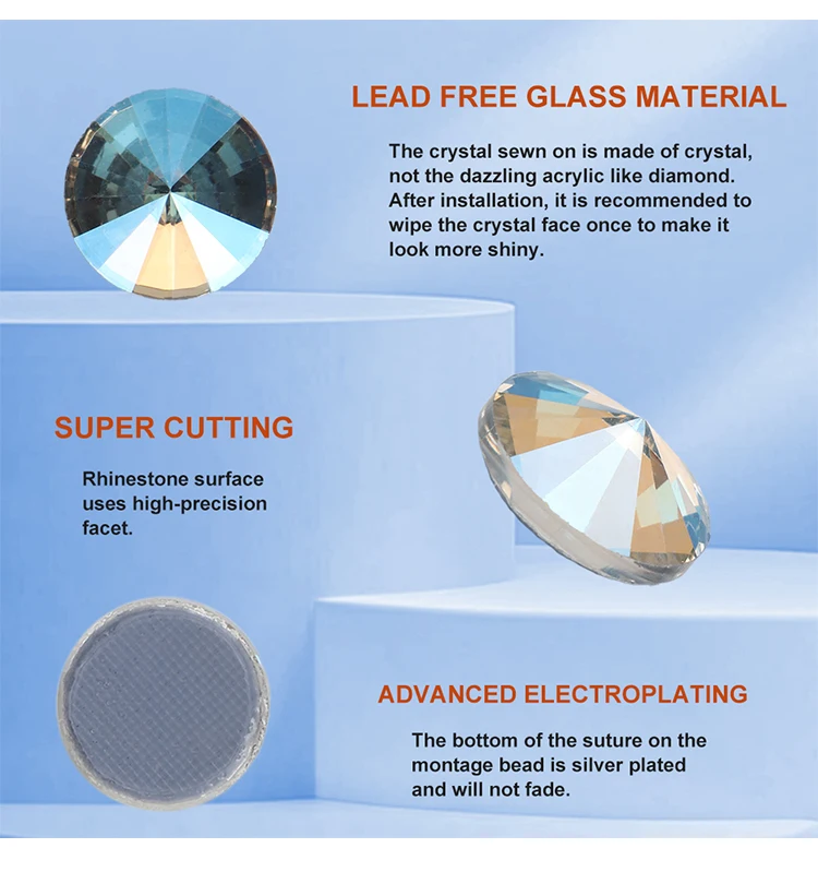 Giamax Rilovi زجاج كريستال AB ضوء القمر جت الأحجار المسطحة الإصلاح الراين للملابس الملابس أكياس 8 مللي متر 18 مللي متر مصنع المخرج