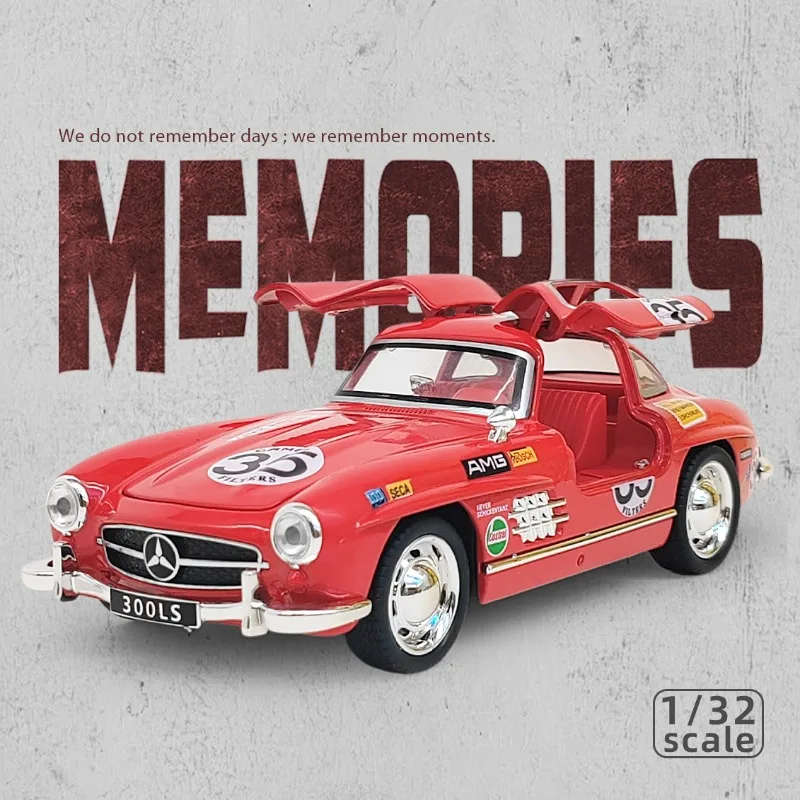 

Simulation 1/32 Benz 300SL Alloy Car Model with Sound Light Pullback Diecast Toy Vehicle Children Boy Birthday Gift Miniature