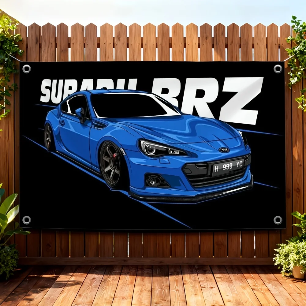 1pc J-JDM Sports Racing Car Polyester Flag Banner, 3x5ft and 4x6ft Two Sizes, Four-Hole Flag/Pull Flag, No Electricity Needed -