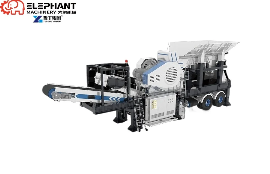 Portable Mobile Crushing Station Jaw Cone Impact Crusher Optional Construction Waste Recycling