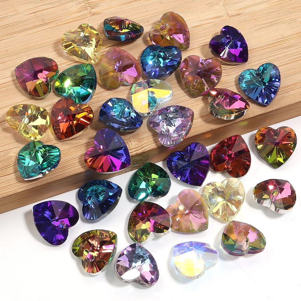 10st 14mm hartvorm kristalglas kralen Oostenrijkse kleur gefacetteerde kristallen charme voor doe-het-zelf ambachten kledingstuk kralen decor accessoires