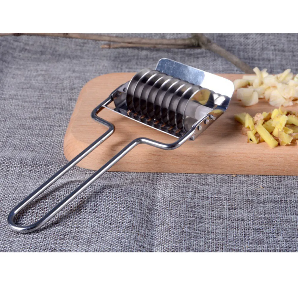 Manual 430 Stainless Steel Pasta Cutter 9 Roller Noodle Shaper 360 Degree Even Cutting Auxiliary Baffle Dough Flattening Tool