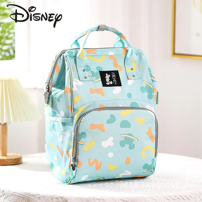 Disney Strawberry Bear 2023 Fashion Mommy Bag Cartoon Large Capacity Baby Item Storage Bag Lightweight Multifunctional Backpack