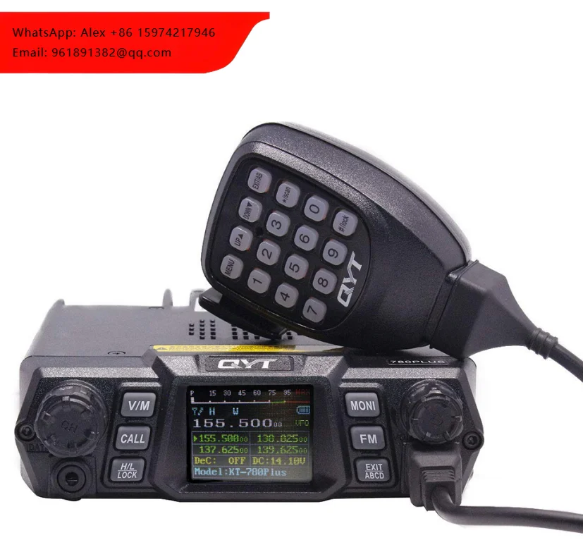 

Рация QYT KT-780PLUS 100 Вт VHF/UHF, 125 частот, для автомобилей и такси, частоты 136-174 МГц, аналог Baofeng.