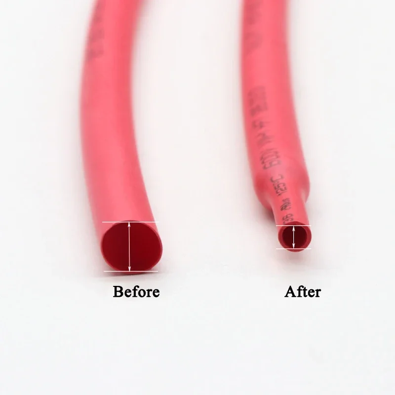 1 Meter Red Dia 1 2 3 4 5 6 7 8 9 10 12 14 16 20 25 30 40 50 mm Heat Shrink Tube 2:1 Polyolefin Thermal Cable Sleeve Insulated