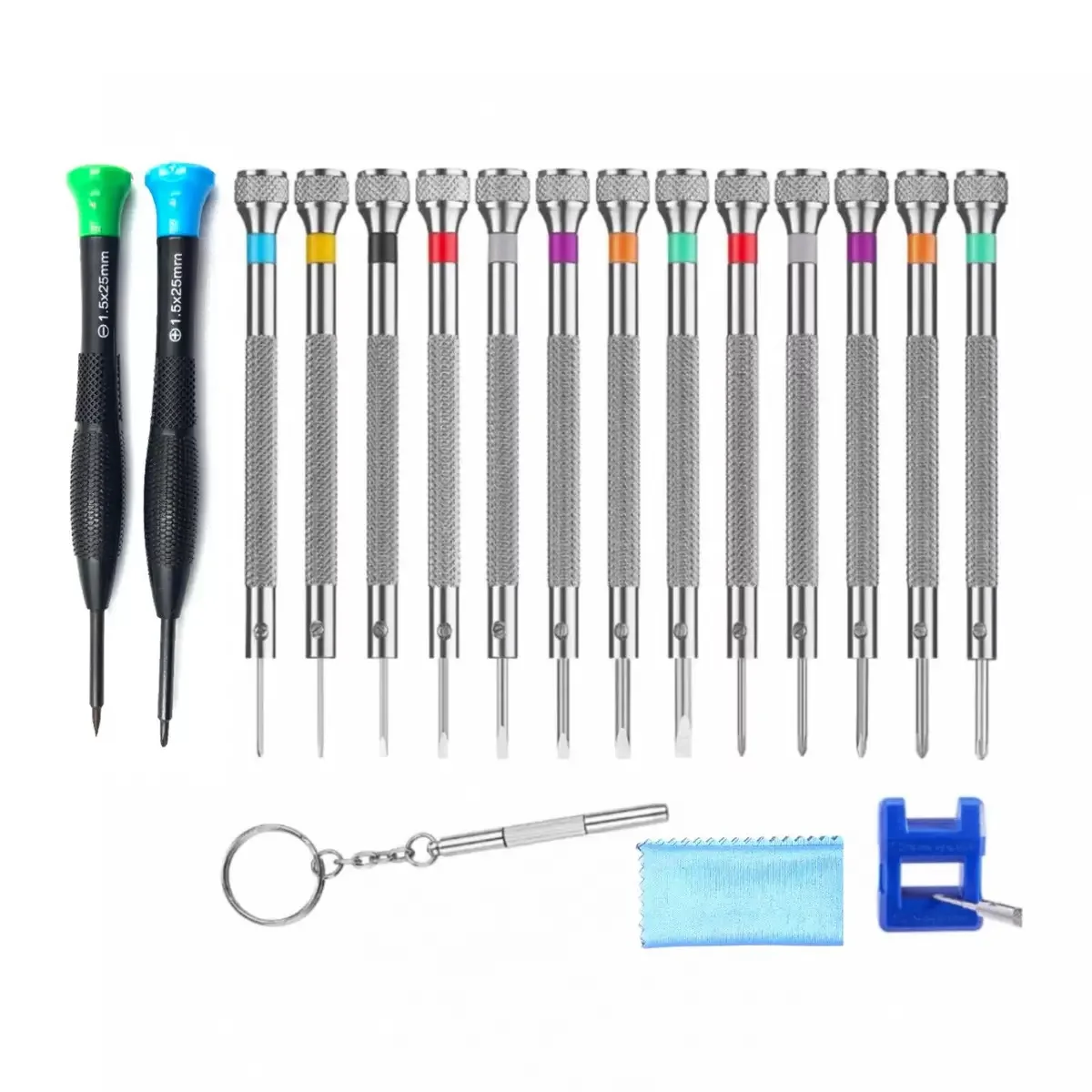 0.6-2.0mm Watch Repair Tools Screwdriver Set Flat Head Screwdriver Kit Professional Stainless Steel Watch Movement Tools