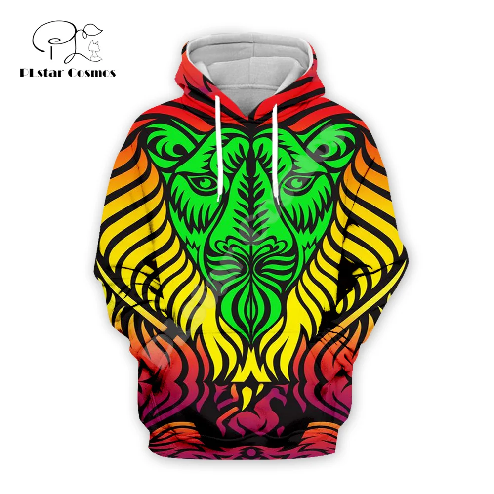 NewFashion Bob Marley Reggae Musician Rastafari Lion Tattoo Vintage 3DPrint Men/Women Pullover Harajuku Casual Jacket Hoodies 23