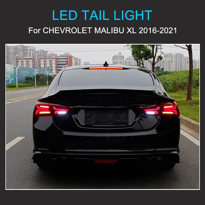 1 Pair LED Tail Light Assembly for Malibu XL 2016-2021 Taillights Plug and Play with LED Dynamic Turning Rear Tail Lamps