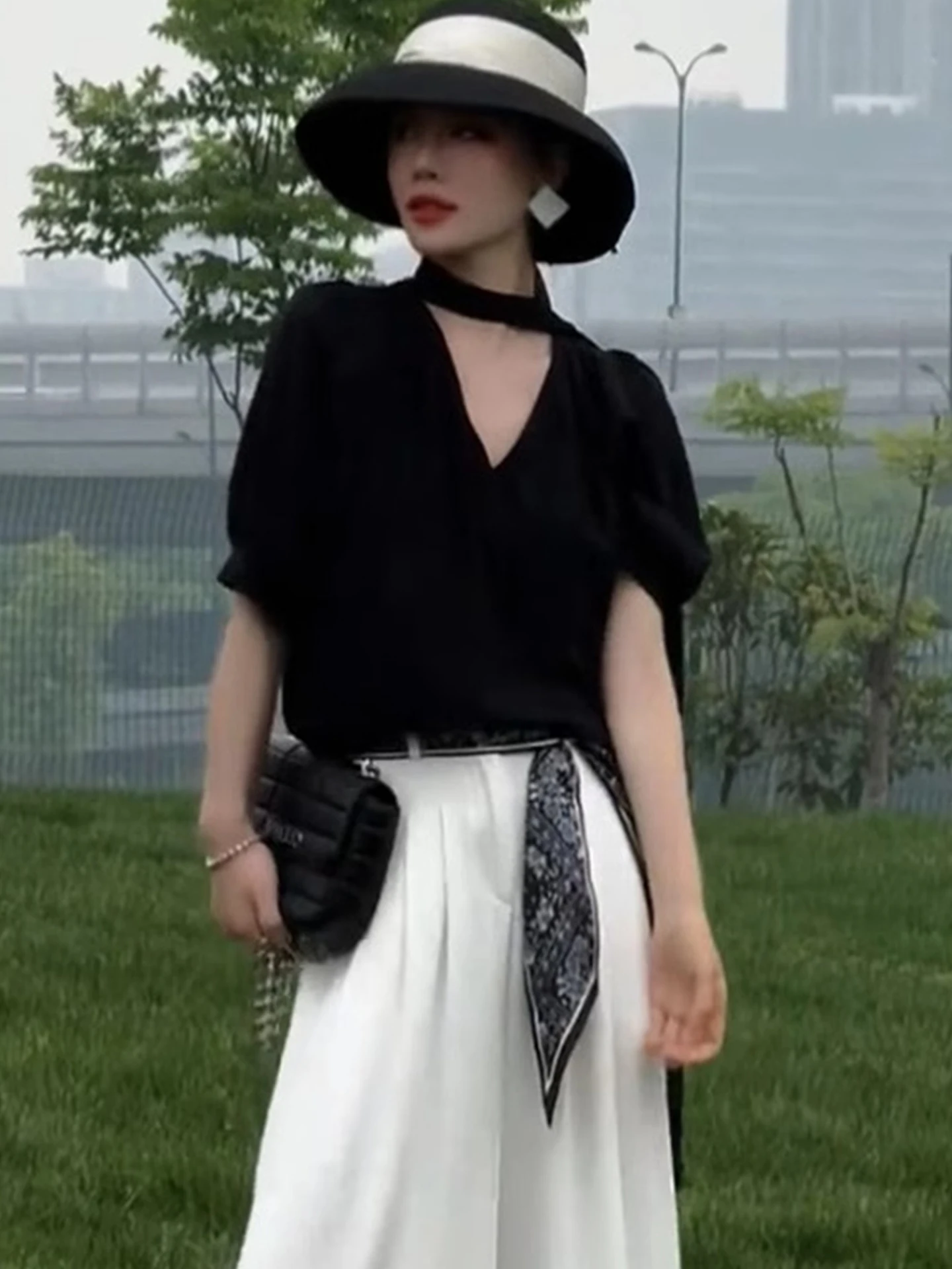 Ele Long Sve Donna irt Casual Affascinante Top estivo Faionable irt V-Ne Traspirante Regular Fit Tubo dritto