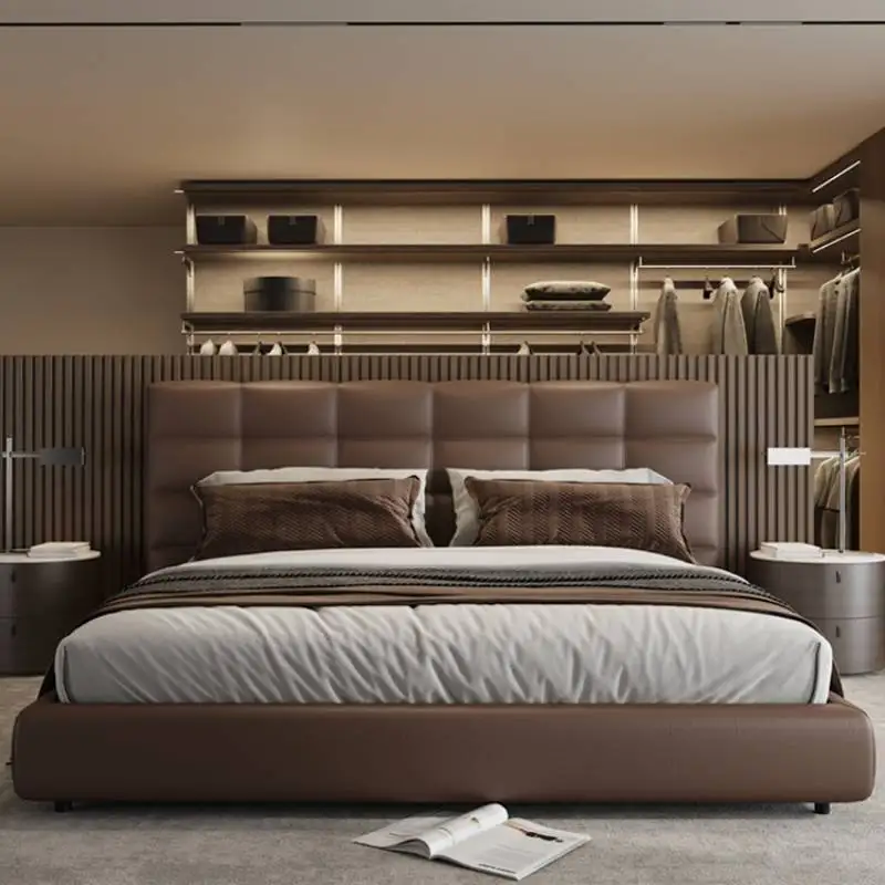 Elegant Modern Platform Bed Frame Double Headboard Under Storage Bed Frame Queen Size Twin Cama Moderno Lujo Home Furniture