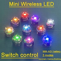 2pcs Wireless LED Light Switch Control Lamp 3-modes Ever bright / Flashing /Breathing + AG1 button Battery diy Model Sandtable