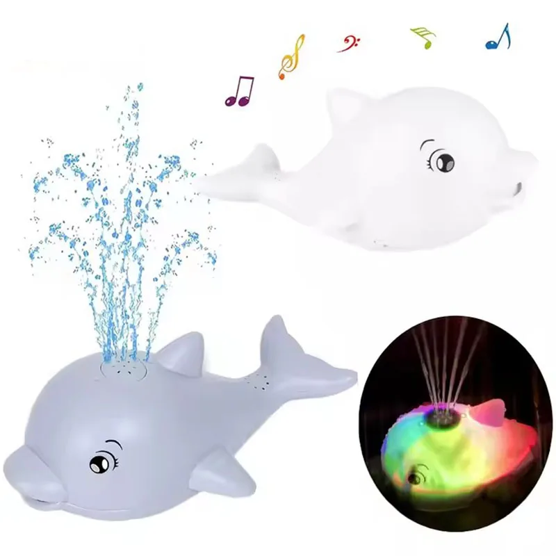 

Bath Induction Water Spray Sprinkler Toy Whale with LED Light Float Bathing Toys for Bathtub Pool Kids Bathroom Toy