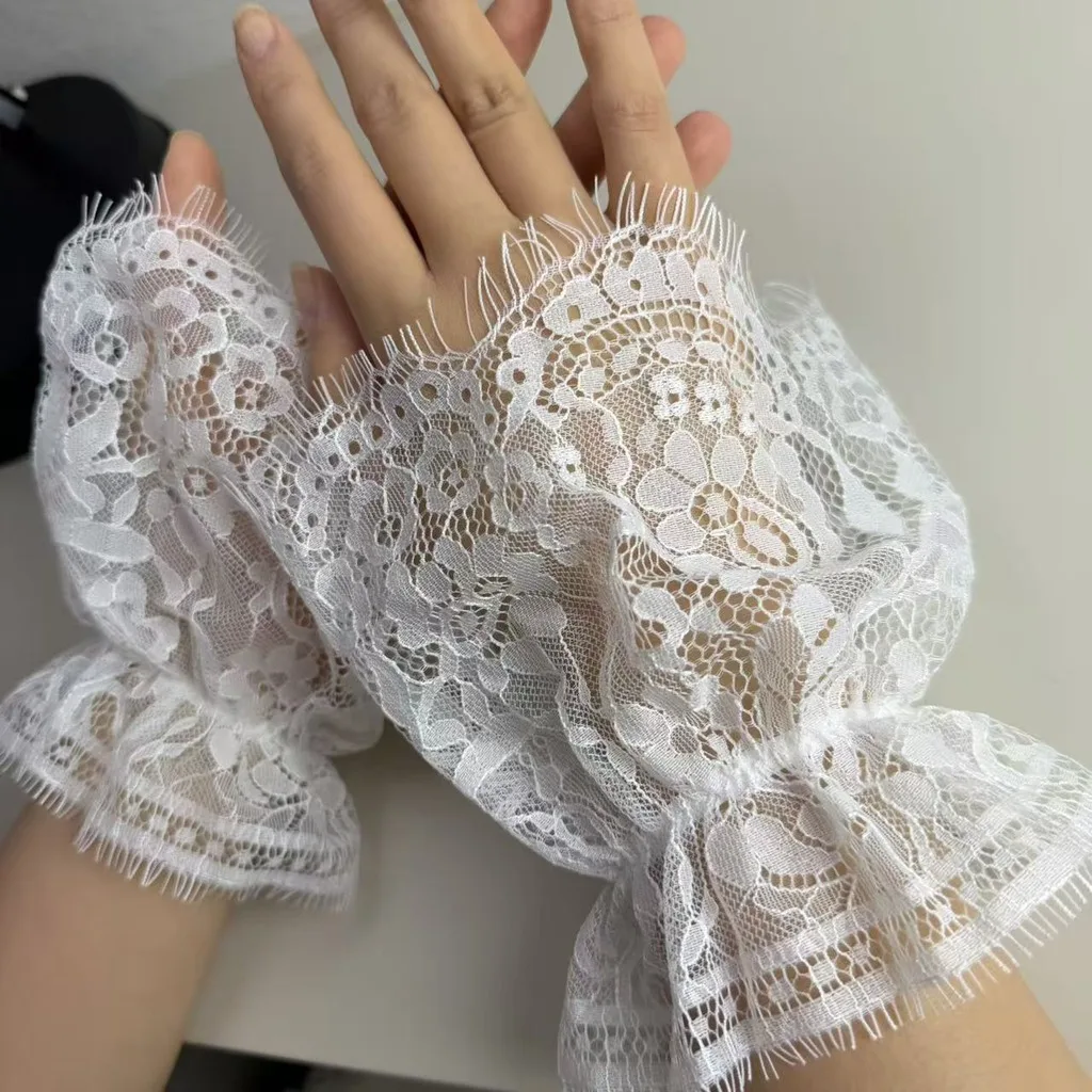 Sheer Arm Cover Breathable Floral Lace Sleeve Cuffs Women'S Sleeve Cuffs Detachable Short Arm Warmers For Slip Dresses Dating