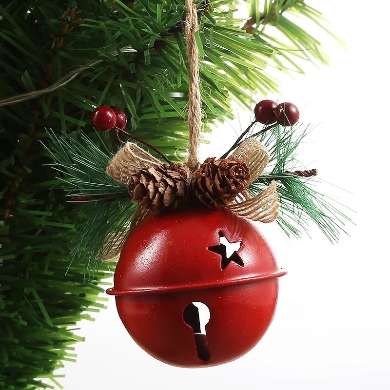 

Custom DIY 10pcs Christmas Gifts Christmas Party Decorations Metal Christmas Bells Jingle Decorations with Holly Berries