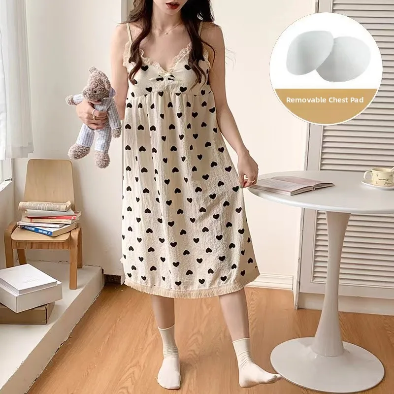 

Лето 2024, домашняя одежда Sweet Pure Desire Sle Dr с нагрудной подушечкой, юбкой, подол, ремешком с кисточками, Sp Dr, полиэфирное волокно