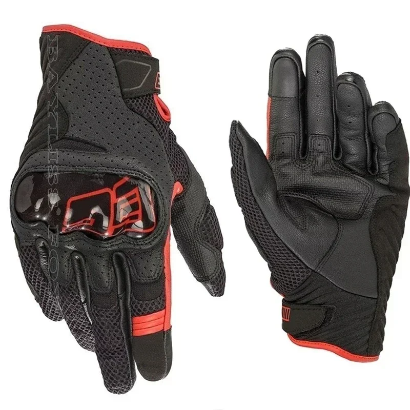 جبال الألب Motos Gp قفازات السباق الهواء V2 تنفيس قفازات جلدية قطرة المقاومة شاشة تعمل باللمس ألياف الكربون Guantes Luvas