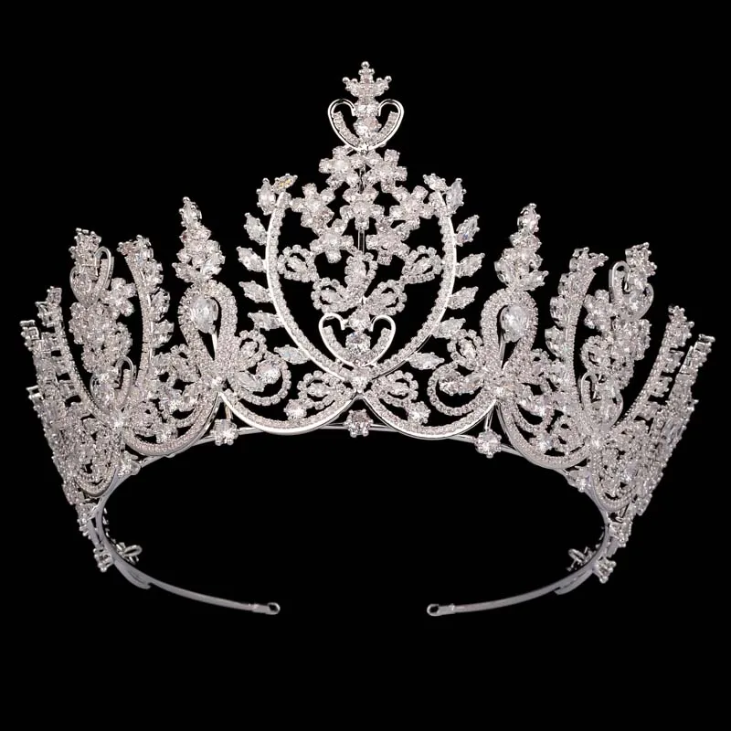 

HADIYANA Women's Fashion Tiara Sparkly Cubic Zirconia Bride Headbands Wedding Hair Accessories BC5145 Christmas Gifts