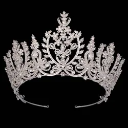 HADIYANA Women's Fashion Tiara Sparkly Cubic Zirconia Bride Headbands Wedding Hair Accessories BC5145 Christmas Gifts