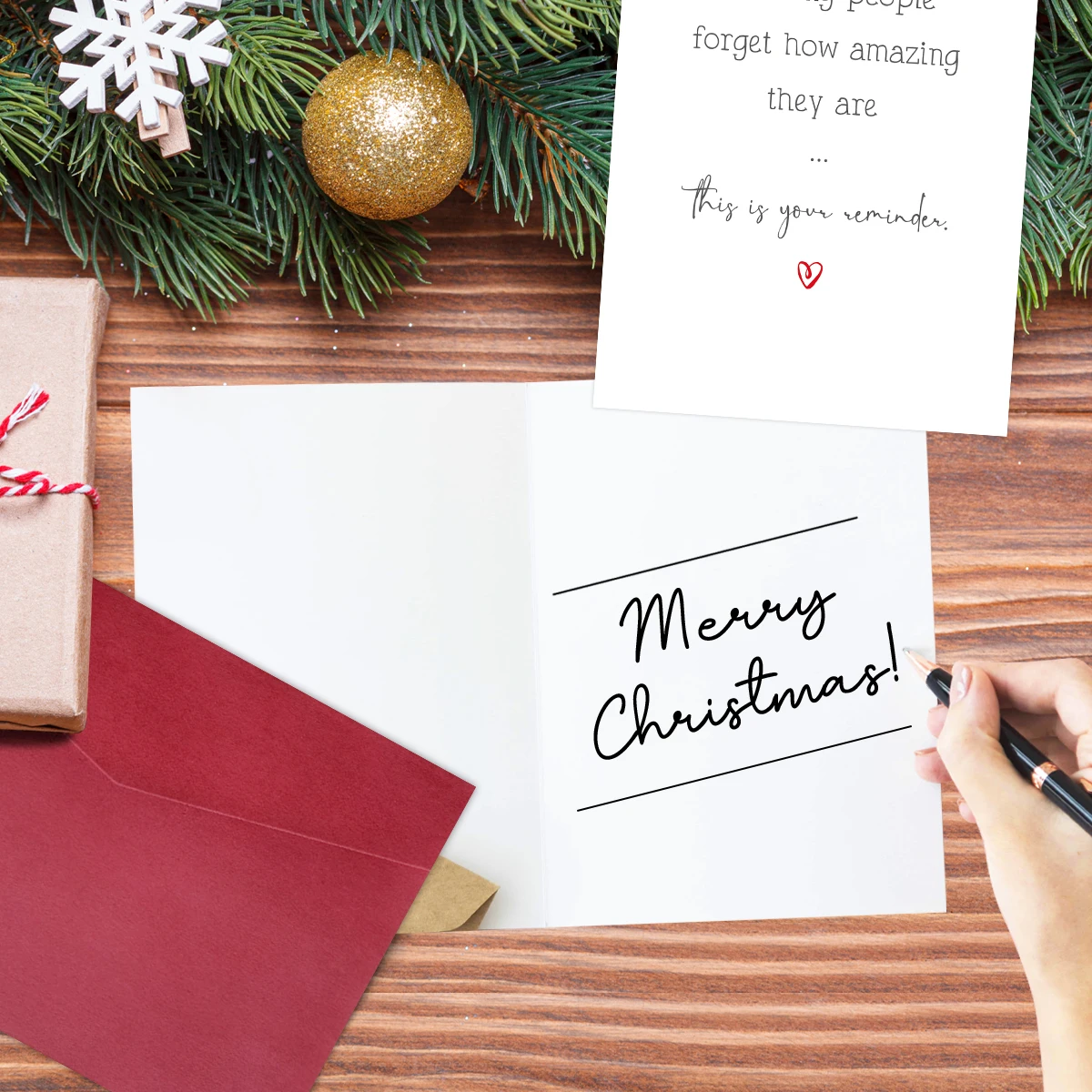 1 Stück ​ Weihnachtsgrußkarte mit Umschlag, inspiriertes Nachrichtendesign für Freunde, Familie, Büro-Feiertagsgeschenke, Austausch, Partygeschenke – Detail 5