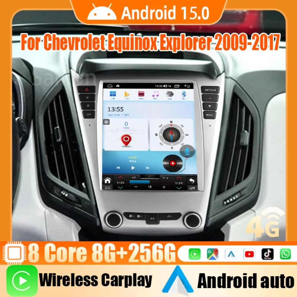 

Android15 Carplay For Chevrolet Explorer Equinox 2009-2017 2026 NEW Car Intelligent Systems 2Din Stereo Player Touch Screen WiFi