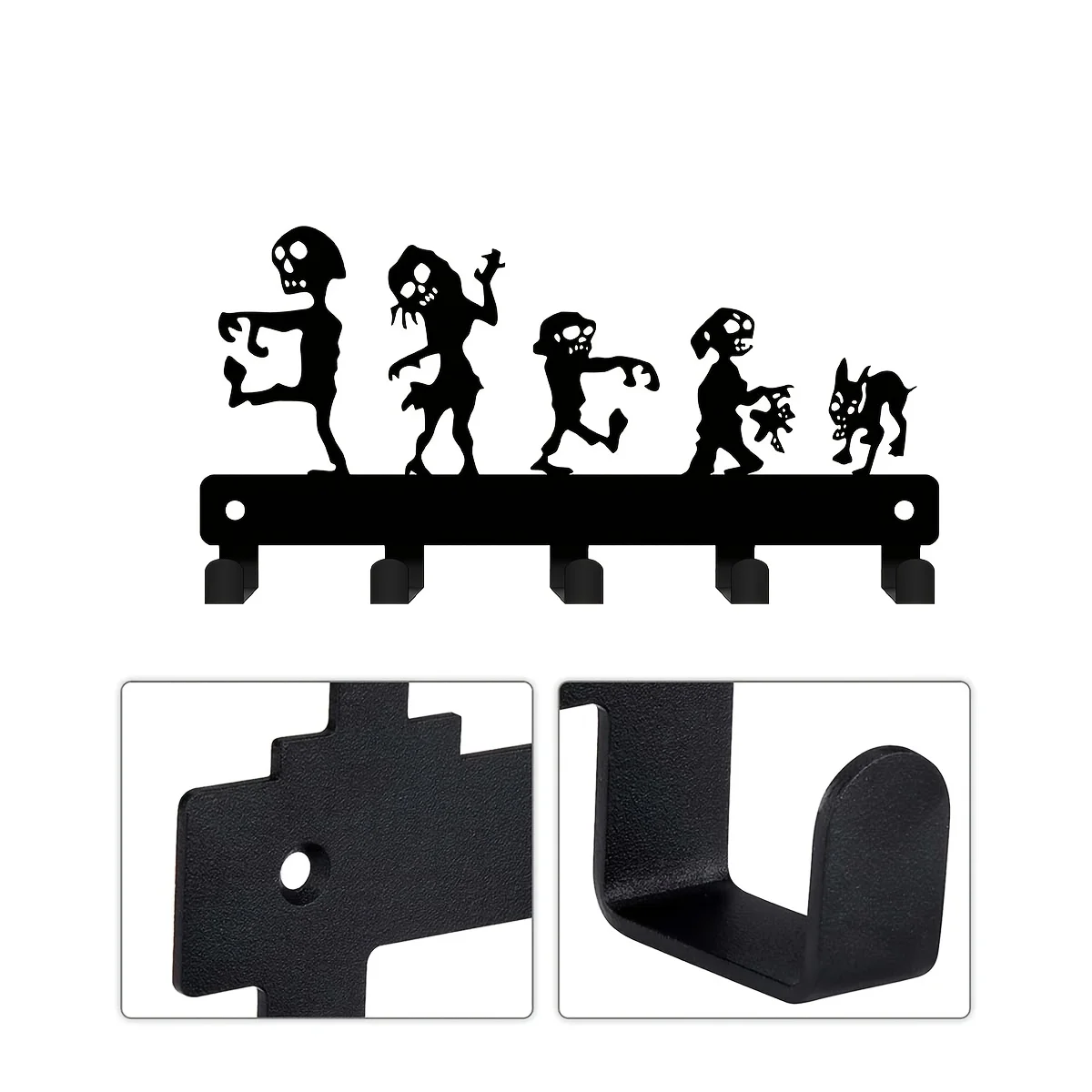 CIFBUY Skeleton Metal Wall Art Key Holder Waterproof Durable Iron Craft Decor For Entryway Office Kitchen Porch Home Interior