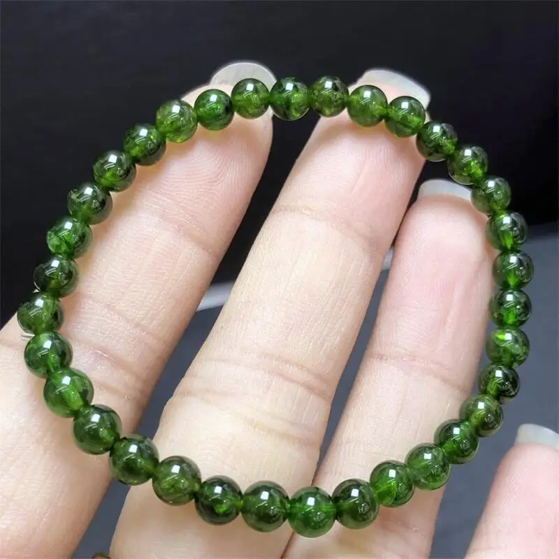 

5MM Natural Diopside Bead Bracelet Wealth Beads Crystal Quartz Fashion Jewelry Gift For Women 1pcs