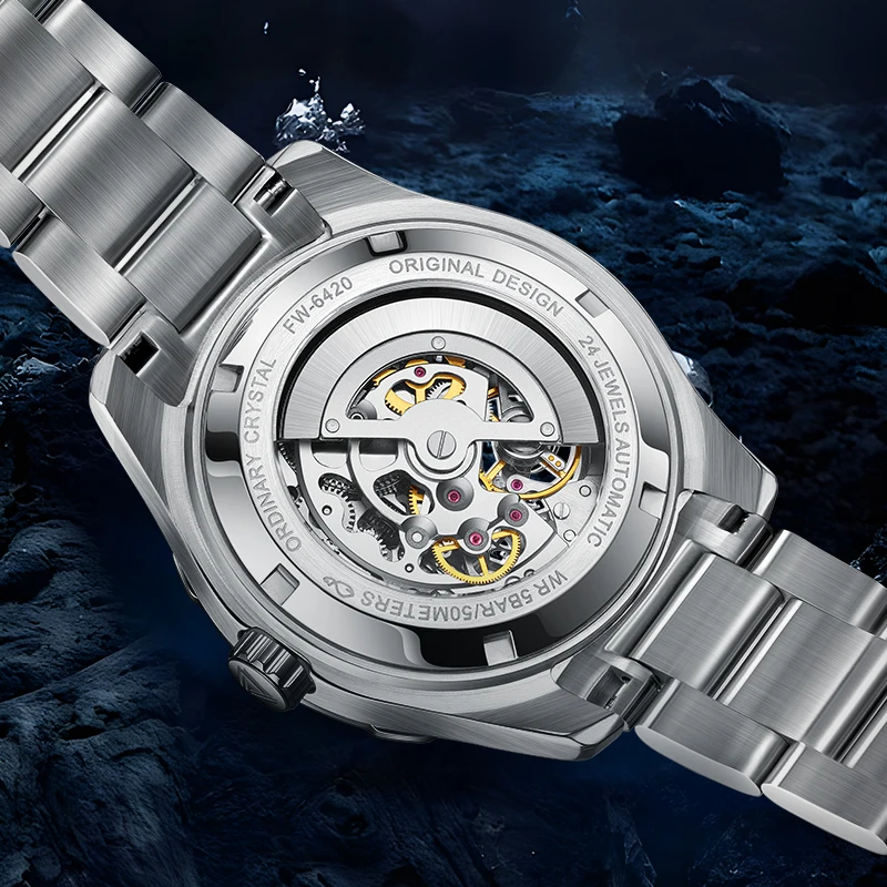 Tourbillon Green Watches Automatic Mechanical Man Watches Hollow Out Top Waterproof montres hommes