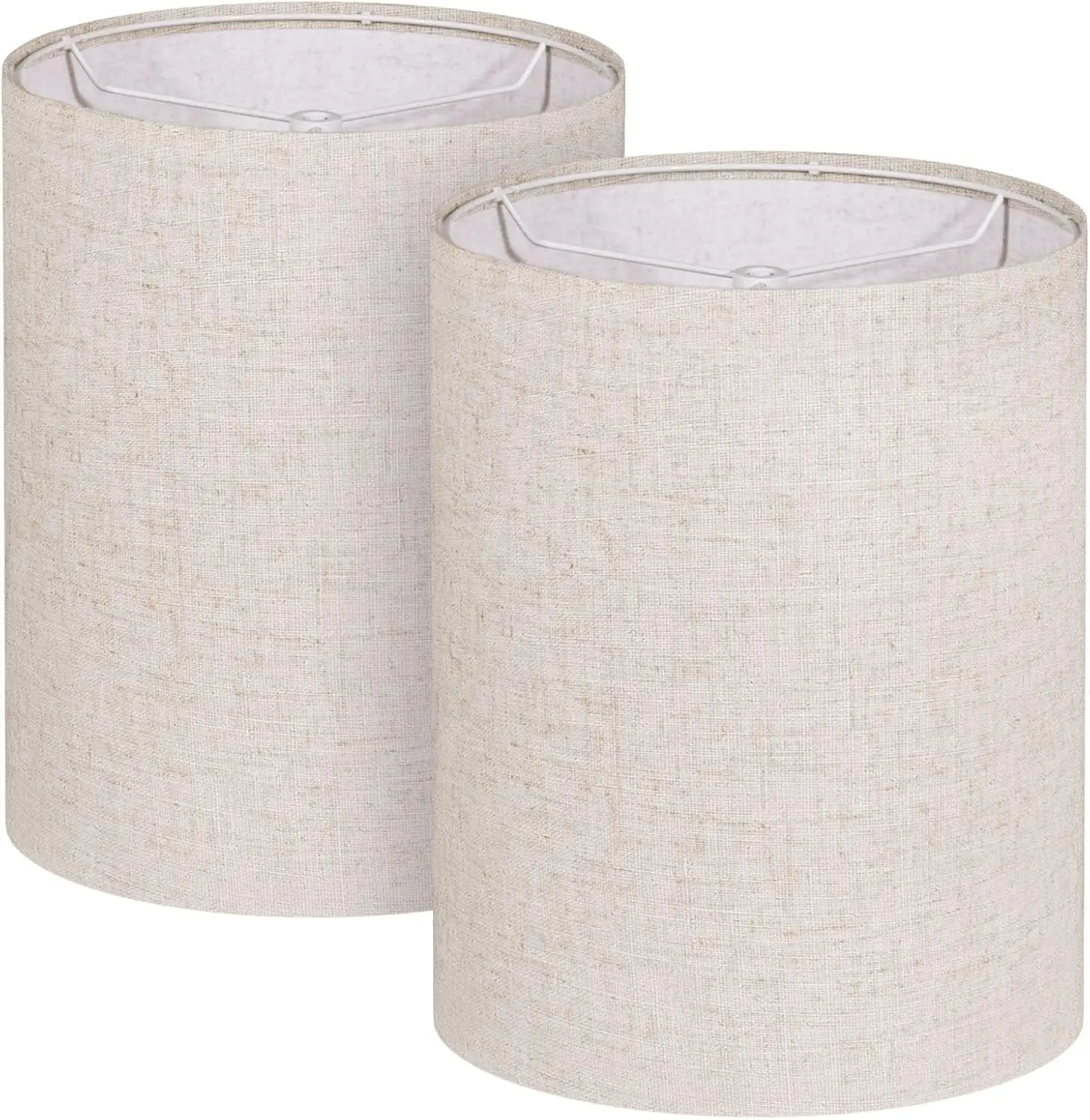 

Tall Lamp Shades Set of 2, 10" Top X 10" Bottom X 13" High Large Drum Lampshades for Table Lamps Floor Lamp, Beige Line