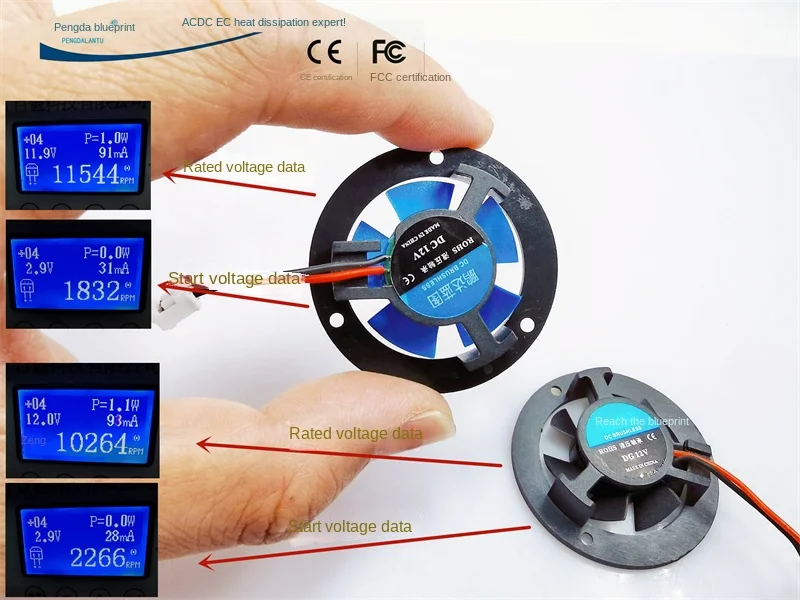 

Pengda Blueprint 4010 Circular 4CM Hydraulic Bearing High Speed 12V 0.1A Graphics Card LED Lamp Cooling Fan40*40*10MM