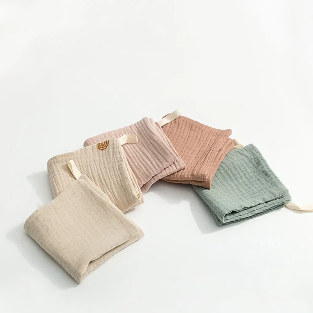 مجموعة مناشف حمام الطفل من القطن والكتان للبشرة الصحية وصديقة للبشرة وناعمة من 4 طبقات منشفة شاش مريلة منشفة الوجه منديل #6