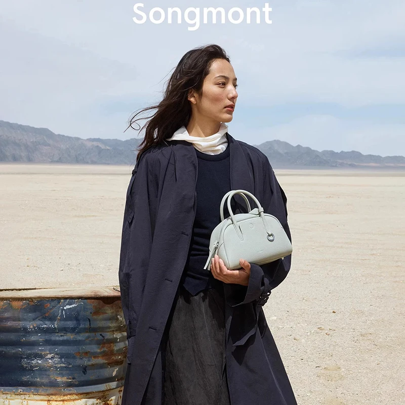 

Стильная новая высококачественная универсальная сумка-боулинг Songmont для повседневного использования, маленькая сумка-бостон через плечо для женщин