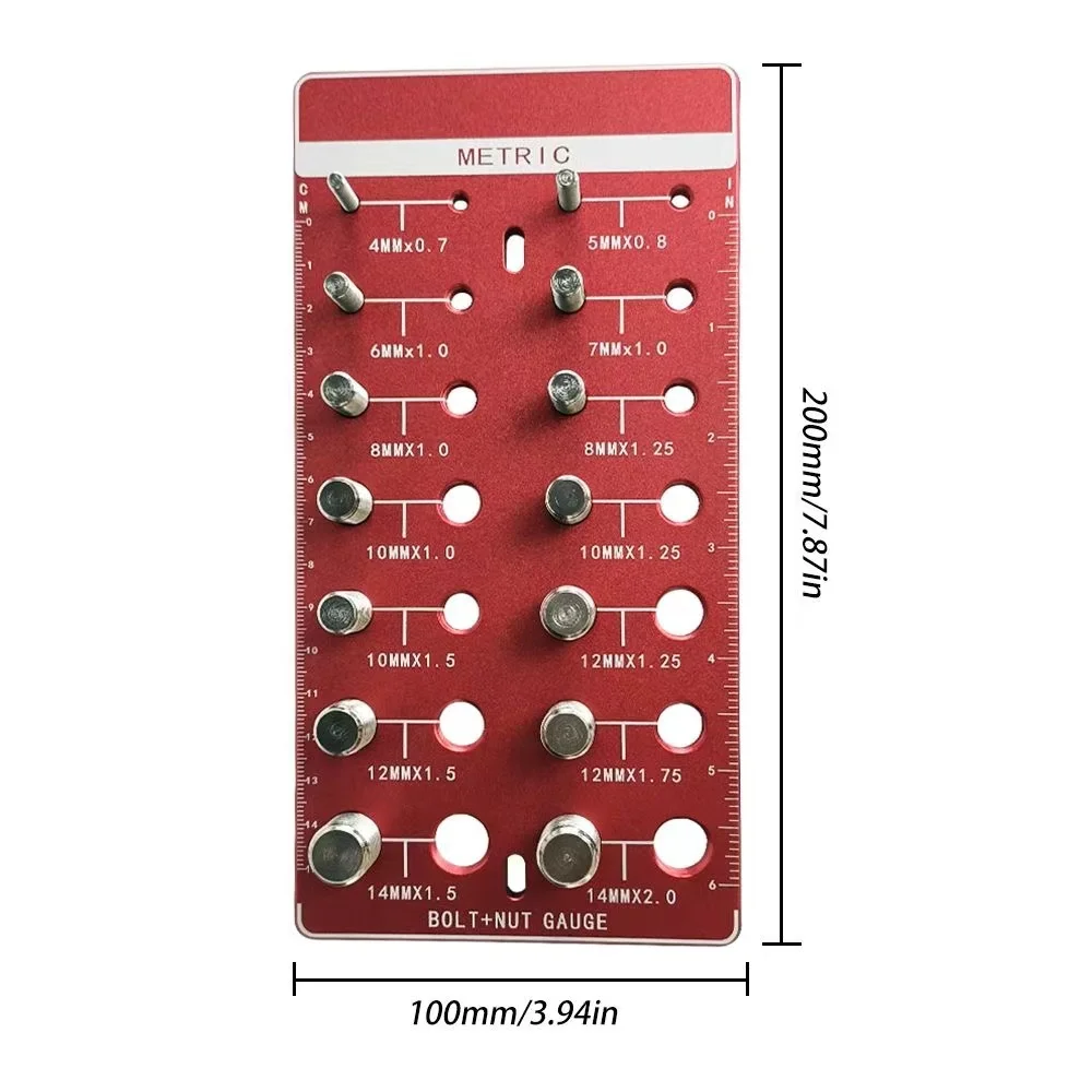 28-Piece Accurate Nut & Bolt Identifier Dual System Thread Checker With Visual Gauge Board Standard &Metric For Thread Measuring