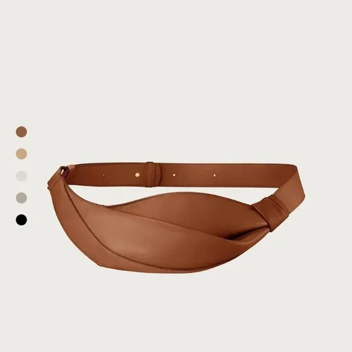 Imagen 2 del producto 2025 Y2k Ins diseño francés media luna caliente Neyu nuevo almohada en forma de nicho personalizado viaje suave bolso cruzado de cuero de vaca