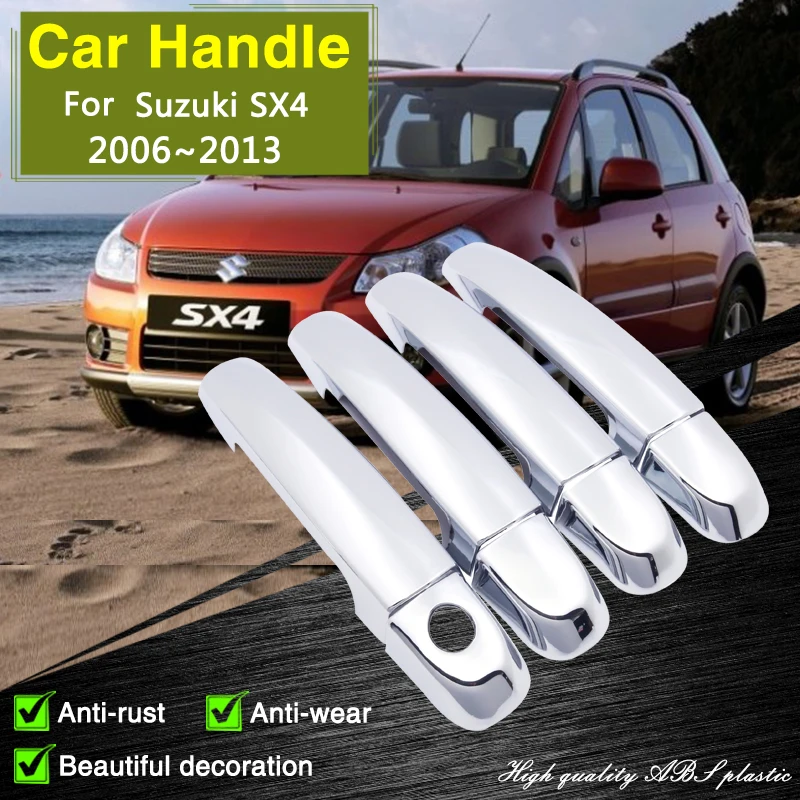 

Fit for Suzuki SX4 Fiat Sedici Maruti 2006~2013 2007 2008 2009 Chrome Smart Door Handle Cover Car Protective Accessories Sticker