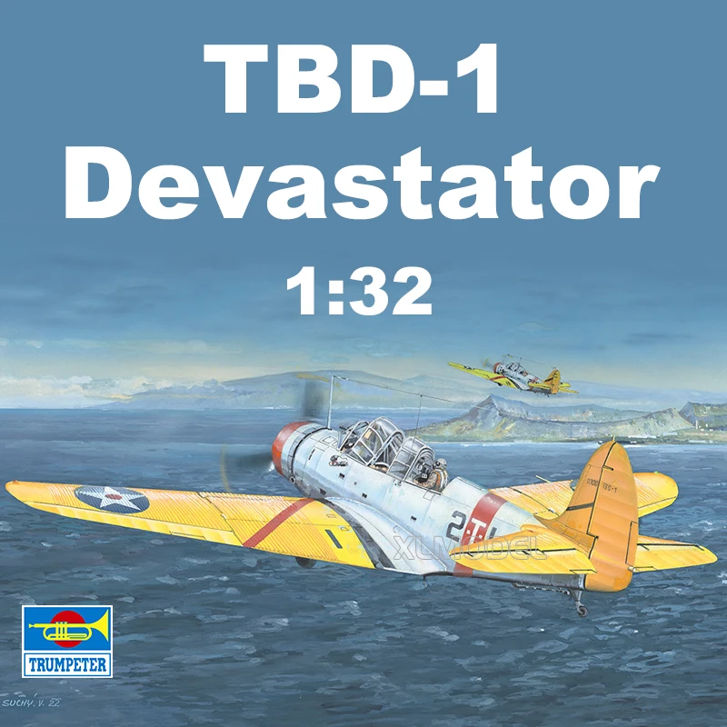 Trumpeter – Kit de modèle d'avion assemblé en plastique, TP02226 Douglas TBD-1, avion d'attaque dévastateur 1/32