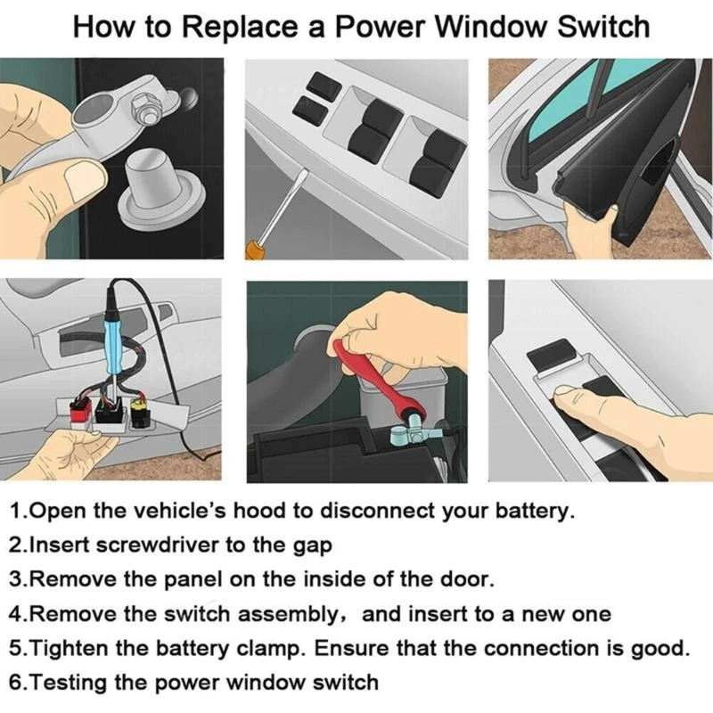 

547B Upgraded Glass Window Switches for 6490.EH Easy Installation Smooth Operation Glass Controls Switches Car Accessories