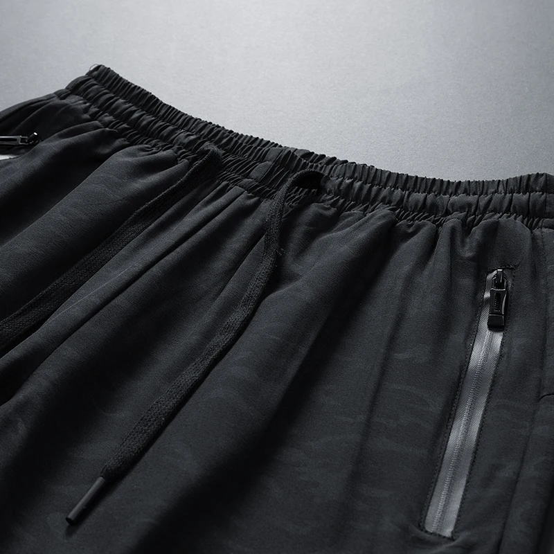 New Men'S Summer Running Sports Basketball Camouflage Shorts Korean Fashionable Casual Loose Ice Silk Quick Drying 7-Point Pants