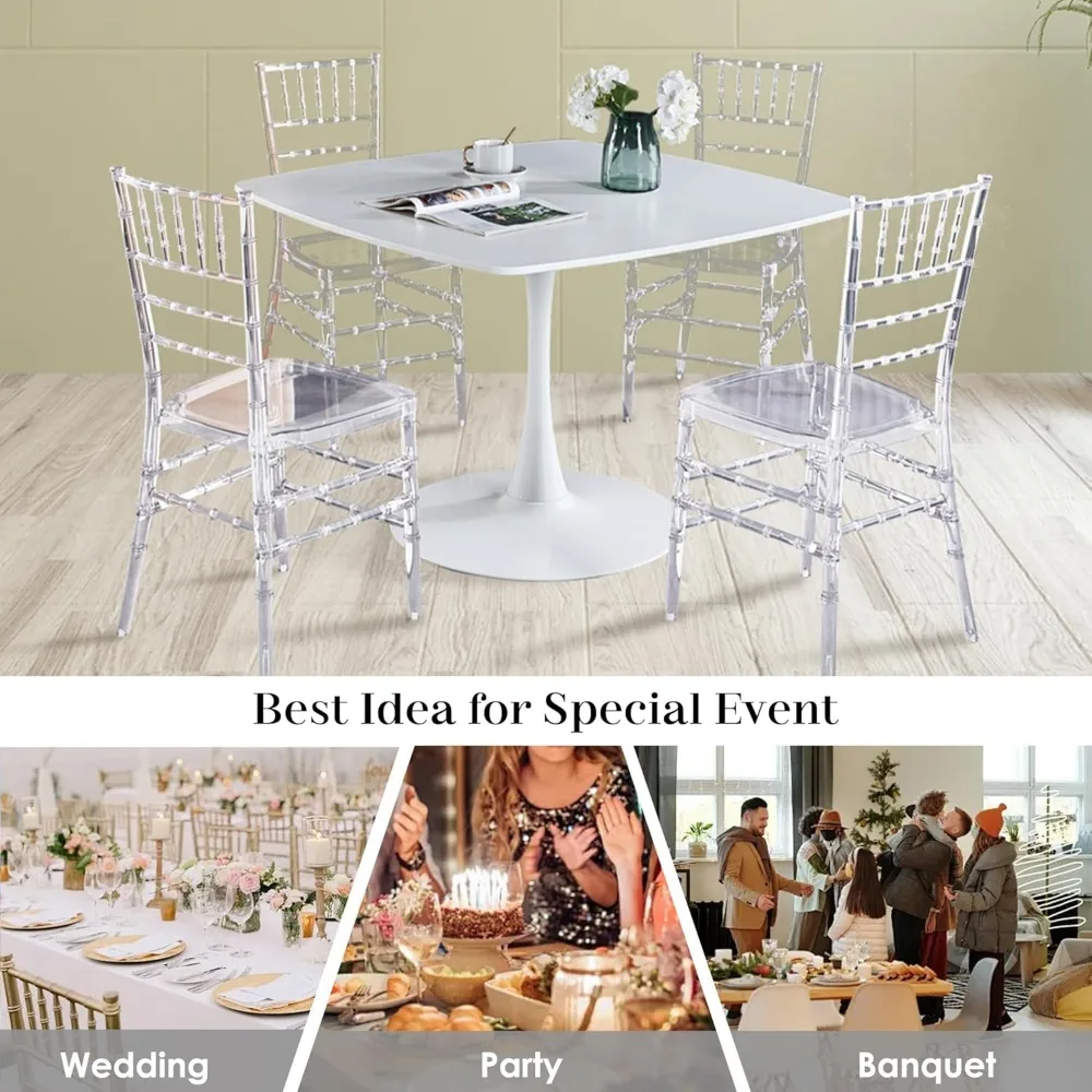 كراسي شيافاري بكميات كبيرة، كرسي أكريليك شفاف لهجة كراسي شبح للمناسبات وحفلات الزفاف وحفلات الاستقبال (واضح)