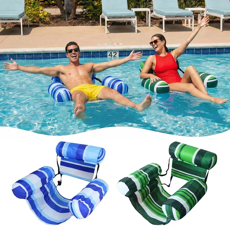 

Stripe Air Lounger Thickened Inflatable Floating Mat for Pool Lake Water Hammock Float for Summer Beach Outdoor Recreation