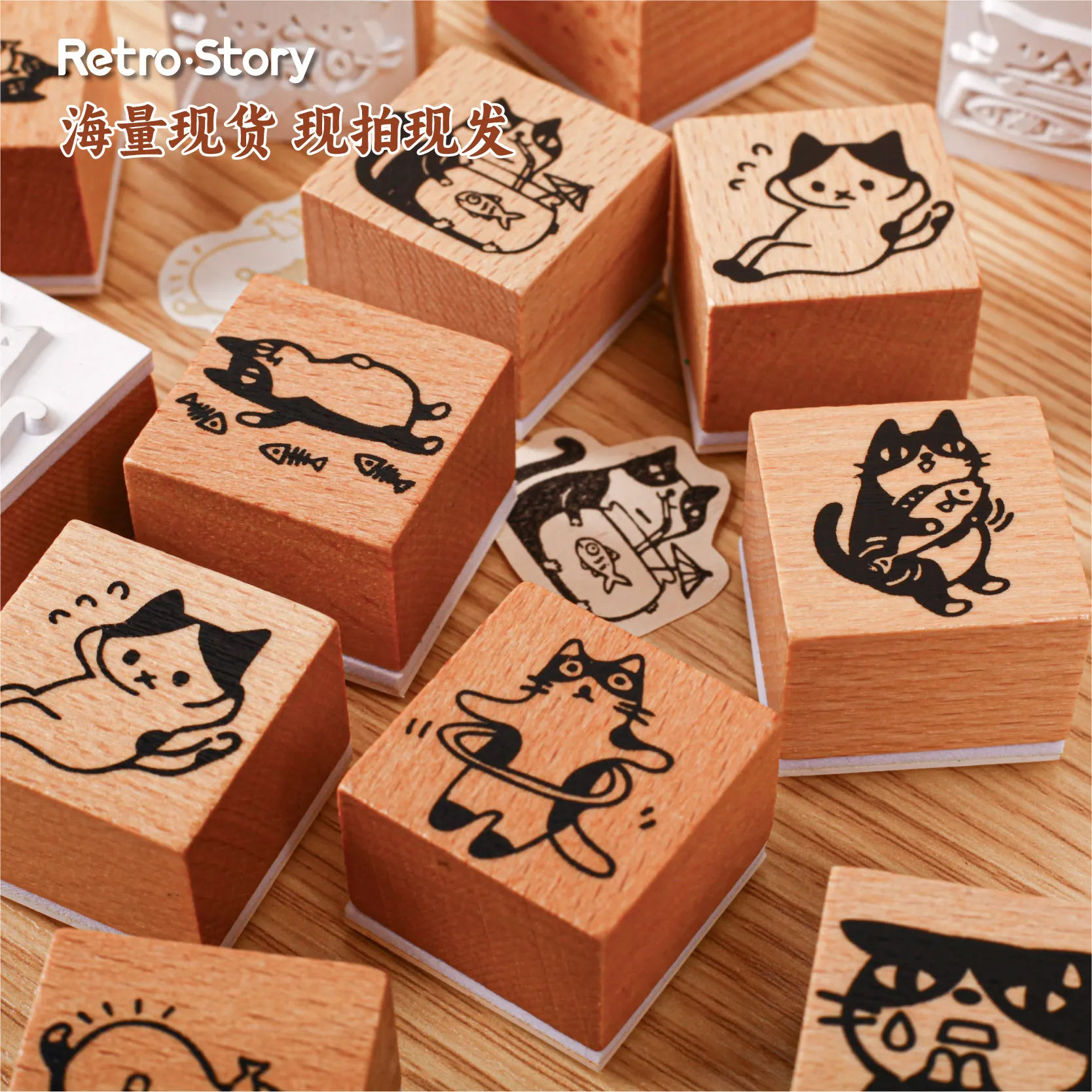 Ideal Stationery & Office Supply - Cute Pet Alphabet Wooden Rubber Stamps,