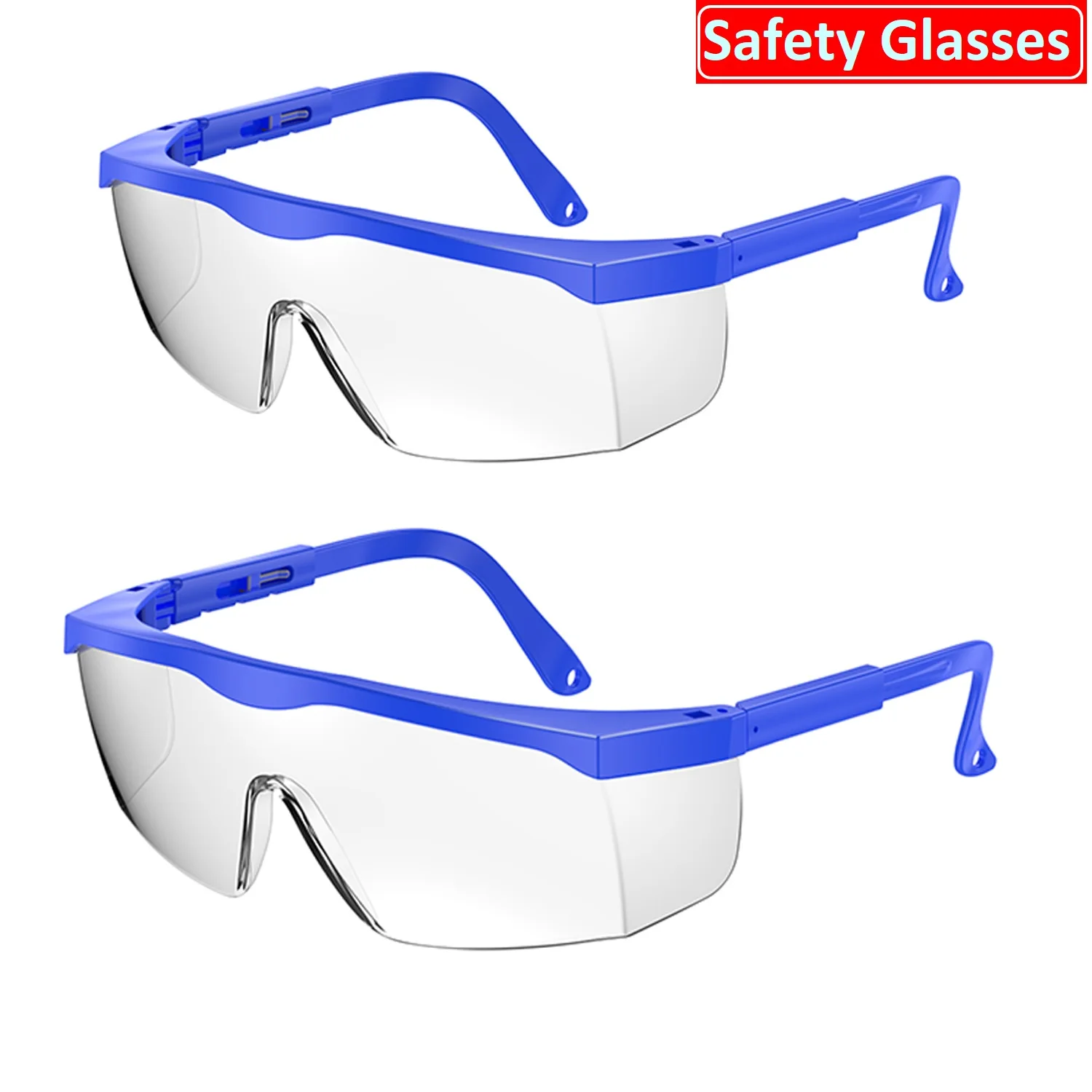 Safety Industrial Work Lab Glasses Clear Anti-Fog Goggles Over-Spec Glasses Protective EyeWear ANSI Z87 Approved Wide-Vision