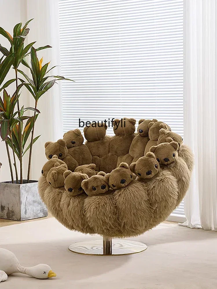 

Italian light luxury rotating single leisure chair, creative animal lazy chair, living room balcony, sofa chair