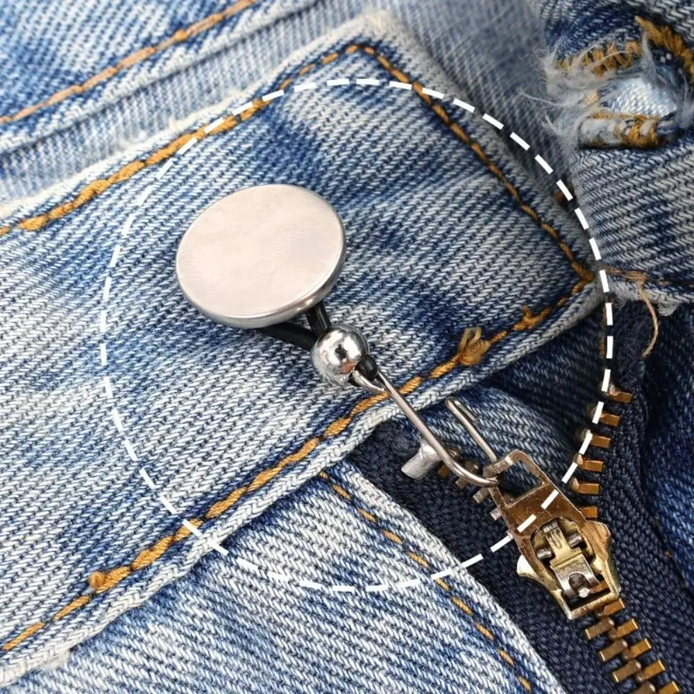 5/10Pcs Adjustable Pants Button Clasp Jeans Zipper Holder Clip-On Structure Zipper Anti-Slip Buckle