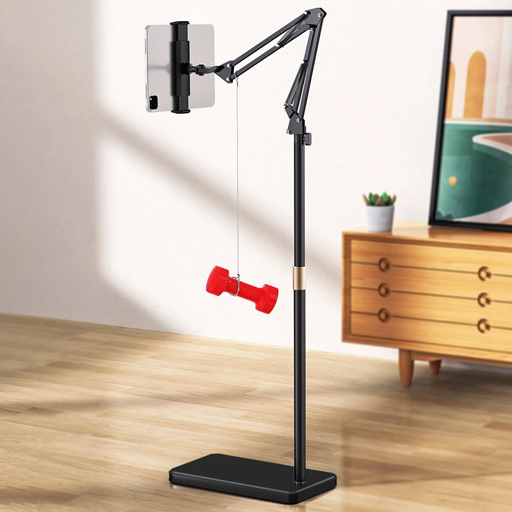 Adjustable Height Aluminum Phone Stand Durable Metal Holder For Tablet PC Floor Use