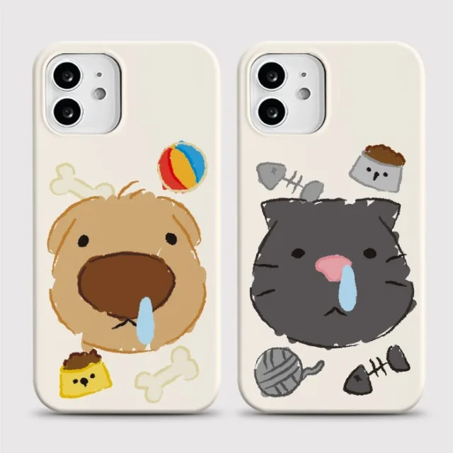 

Cute Snotty-Nosed Dog Cat Phone Case for iPhone 17 16 15 14 13 12 11 Air Pro Max X XS XR XSMax 8 Plus Glossy Film Hard PC Cover