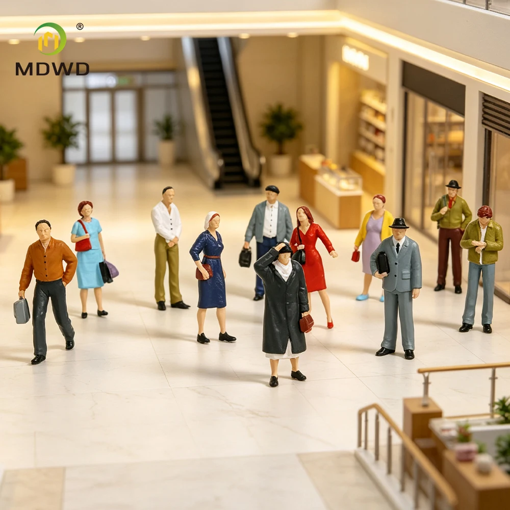 1:25 Scale Painted Resin People Figures Miniature Commuter Model Sand Table Diorama Architecture Scene Layout Accessories